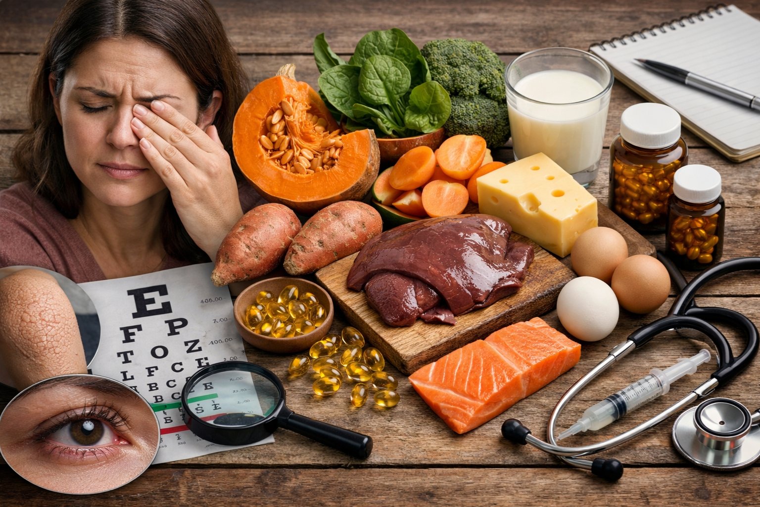 Carence en vitamine A : symptômes, causes et solutions