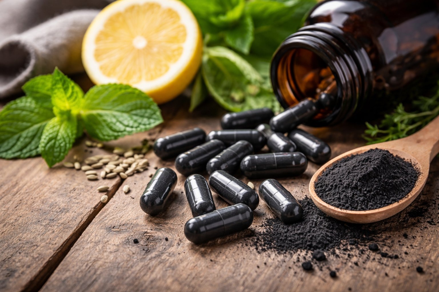 Charbon pour les ballonnements