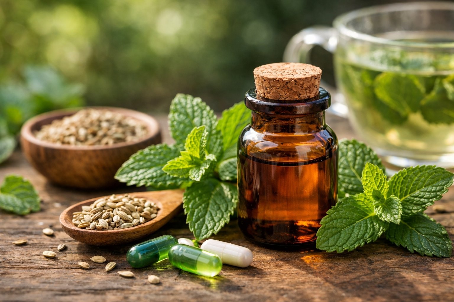 Huile essentielle de menthe poivrée contre les ballonnements