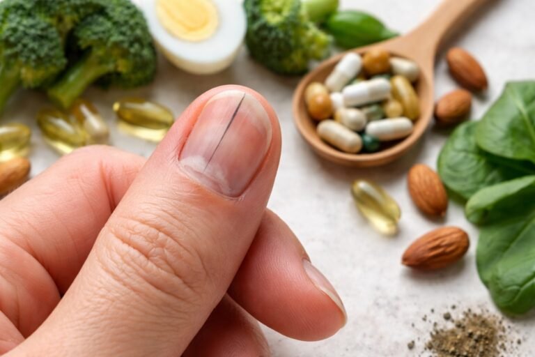 Trait noir sur l'ongle et carence